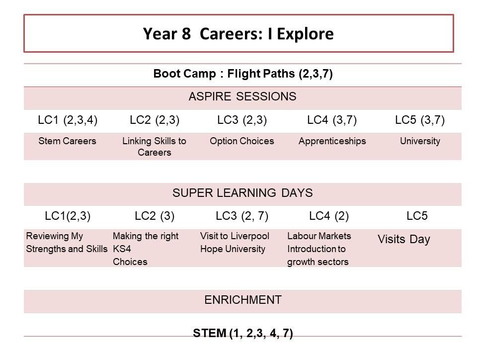 Annual careers plan section 3 y8